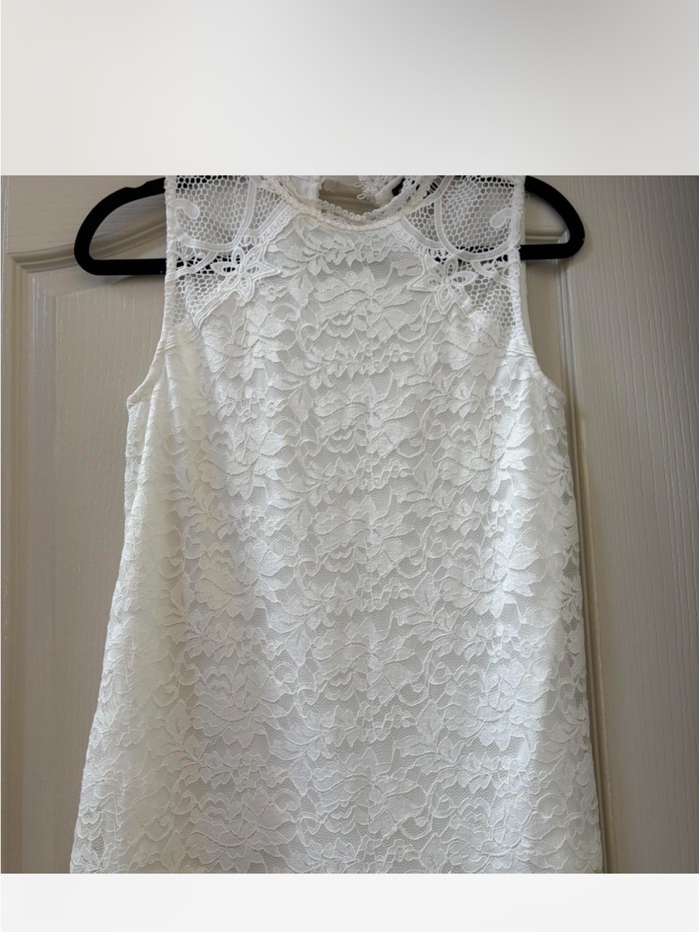 Cable and gauge white lace tank top XS